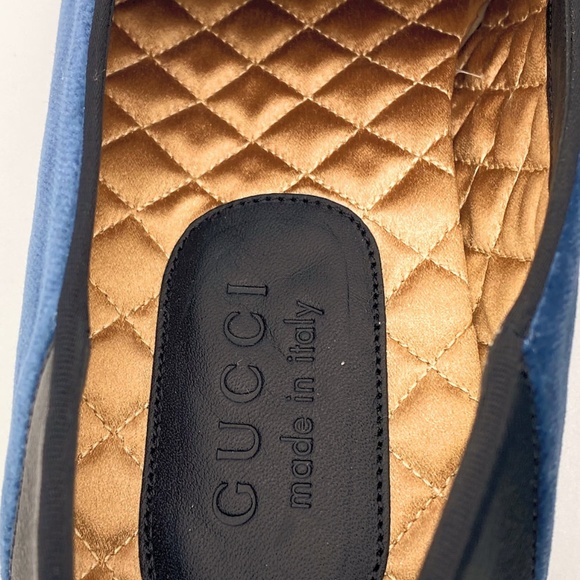 Gucci Blue Velvet New York Yankees Loafers Shoes - Picture 3 of 10